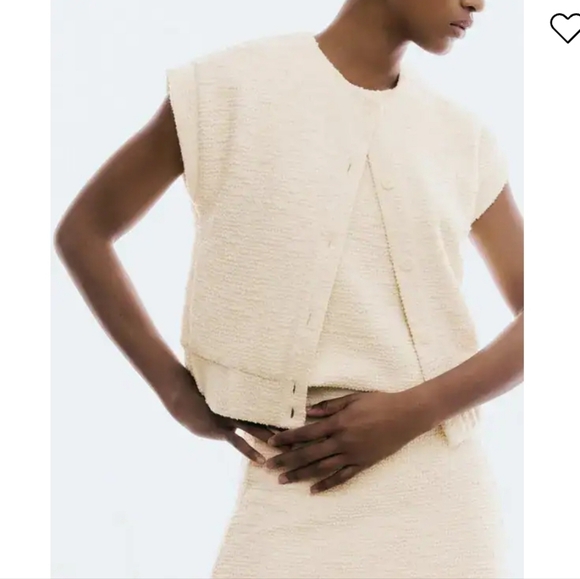 ME+EM Sleeveless Boucle Textured Bomber Jacket Vest Size 4 - Picture 2 of 8